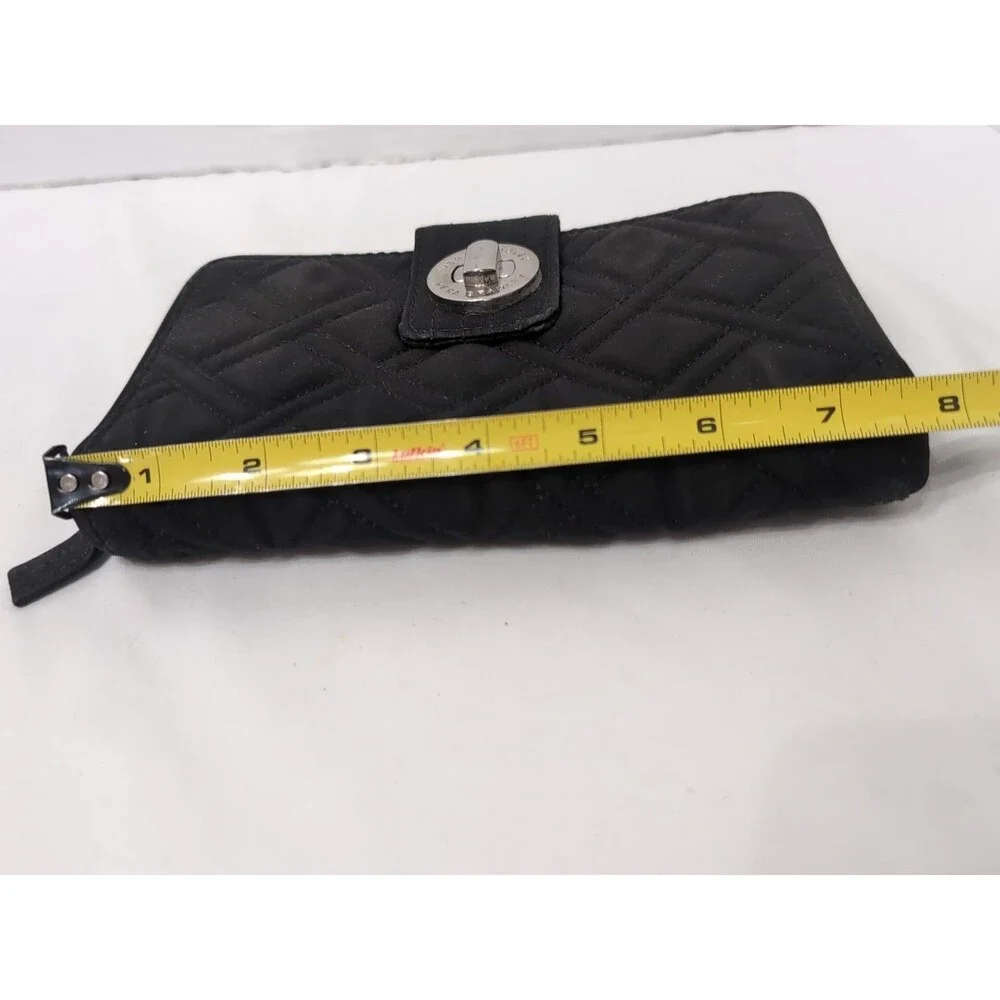 VERA BRADLEY RFID Zip around Turnlock WALLET Credit Cards ID BLACK - Picture 9 of 11